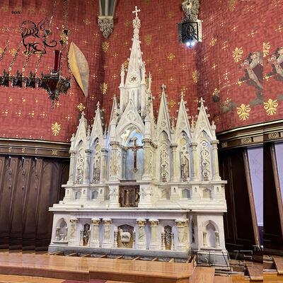 Marble Altar Religious Natural Stone Saint Mary Statues Hand Carved Church Decoration