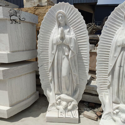 White Marble Saint Woman Figure Mary Statue Life Size Catholic Religious Nun Statues Outdoor Church Handcarved