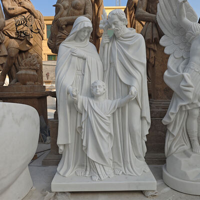 Marble Holy Family Statue Sculpture Life Size Jesus Mary Saint Joseph Statues Religious Figures Church Decoration