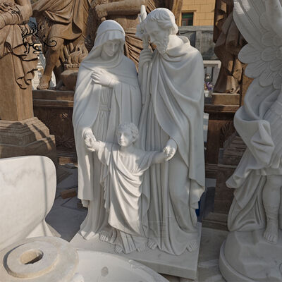 Marble Holy Family Statue Sculpture Life Size Jesus Mary Saint Joseph Statues Religious Figures Church Decoration