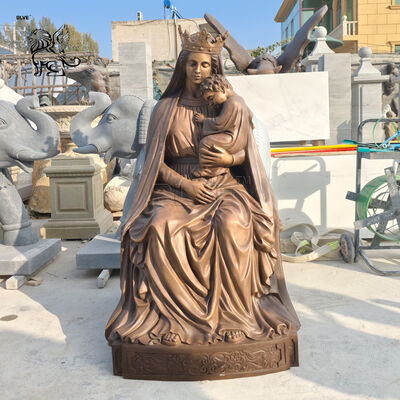 Bronze Virgin Mary Statue Brass Life Size Catholic Religious Woman Sculpture Metal Church Garden