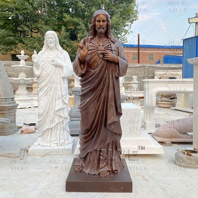 Bronze Statue Divine Mercy Sculpture Life Size Jesus Metal Religious Outdoor Church Decoration