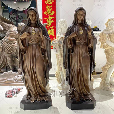 Life Size Garden Church Sitting Mother Mary Baby Jesus Statues Bronze Statue of the Virgin Mary