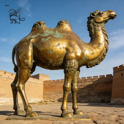 Bronze Camel Statue Life Size Saudi Arabia Royal Family Brass Camel Metal Desert Animal Sculpture Outdoor