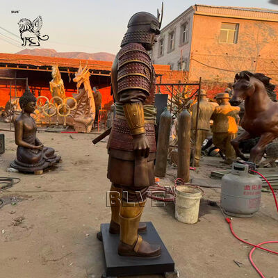 Bronze Life Size Samurai Statue Japanese Metal Garden Memorial Sculptures Outdoor Decoration Custom