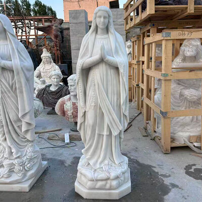 Marble Virgin Mary Statue Life Size Religious Christian Our Lady Sculpture Home Decoration Handcarved Church