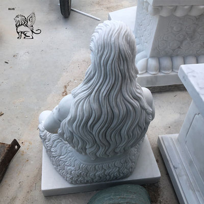 Marble Shiva Statue White Stone Buddha Sculpture Hindu God Home Decor