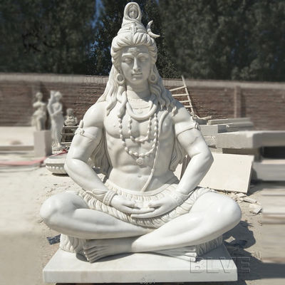 Marble Lord Shiva Statue Buddha Sculpture Garden Hand carved Life Size India God