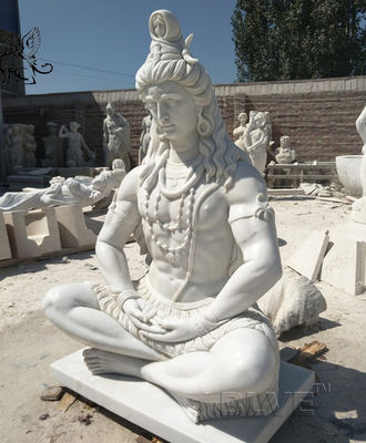 Marble Lord Shiva Statue Buddha Sculpture Garden Hand carved Life Size India God