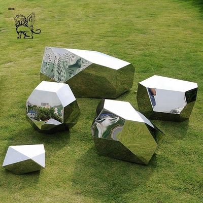 Stainless Steel Sculpture Garden Mirror Polished Geometric Modern Abstract Art Landscape Manufacturer