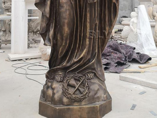 Bronze Jesus Statue Life Size Christ Religious Church Decor Metal Craft