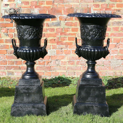 Large black Garden Cast Iron Planters Urns Metal classic Flowerpots