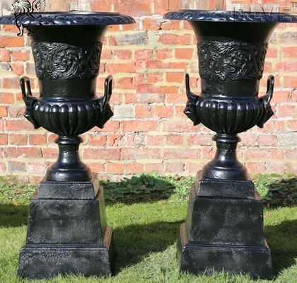 Large black Garden Cast Iron Planters Urns Metal classic Flowerpots