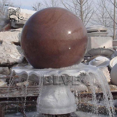 Marble Floating Ball Feng Shui Water Fountain Garden Black Natural Stone