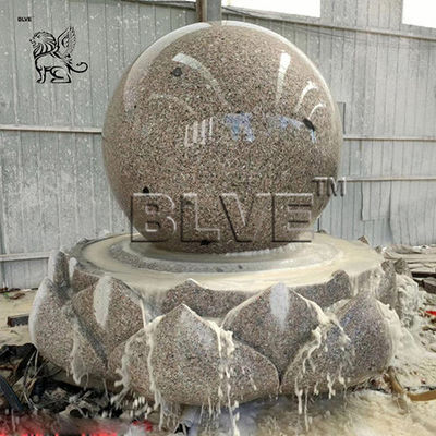Marble Floating Ball Feng Shui Water Fountain Garden Black Natural Stone