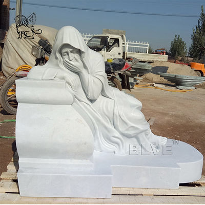 Marble Tombstone White Cemetery White Natural Stone Hand Carved gravestone