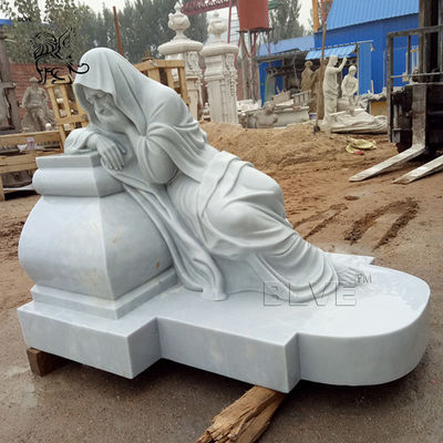 Marble Tombstone White Cemetery White Natural Stone Hand Carved gravestone