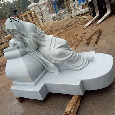 Marble Tombstone White Cemetery White Natural Stone Hand Carved gravestone