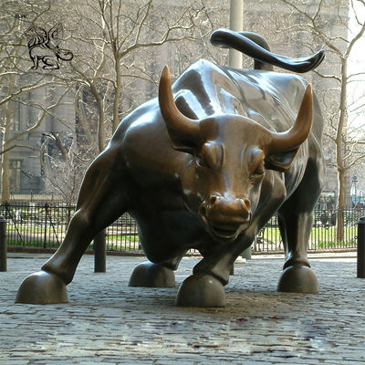 Wall Street Bull Bronze Statue Garden Art Metal Animal Life Size Outdoor