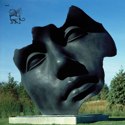 Large Bronze Face Sculpture Abstract Garden Modern Art Metal Statues Decoration