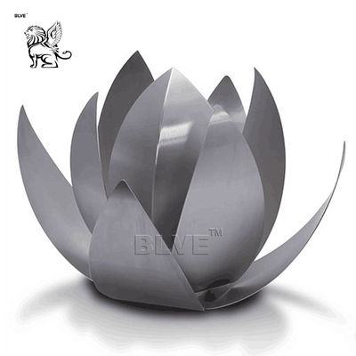 Stainless Steel Flower Sculpture Lotus Large Garden Decoration Art Metal Modern