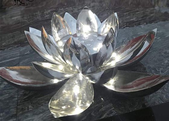 Stainless Steel Flower Sculpture Lotus Large Garden Decoration Art Metal Modern