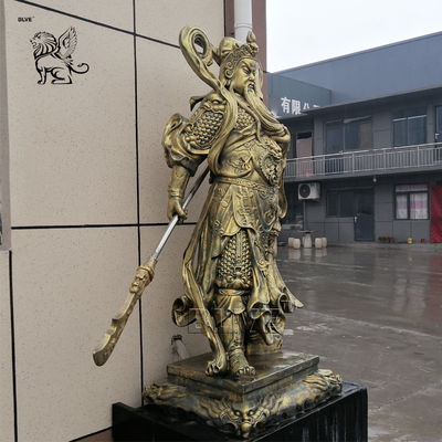 Bronze Guan Gong Sculpture Guan Yu Statue Life Size Feng Shui Metal Sculpture