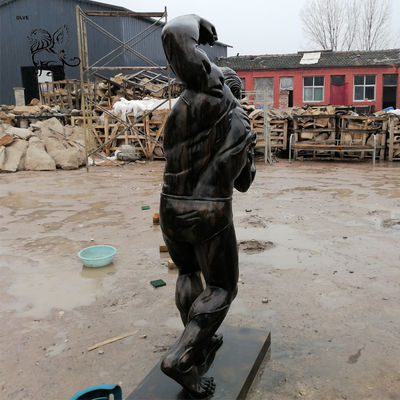 Bodybuilding Statue Bronze Schwarzenegger Sculpture Life Size Naked Muscle Man Gym Decoration