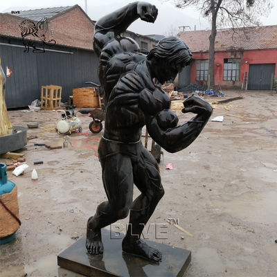 Bodybuilding Statue Bronze Schwarzenegger Sculpture Life Size Naked Muscle Man Gym Decoration