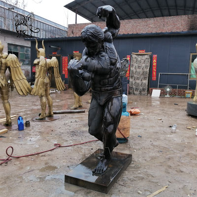Bodybuilding Statue Bronze Schwarzenegger Sculpture Life Size Naked Muscle Man Gym Decoration