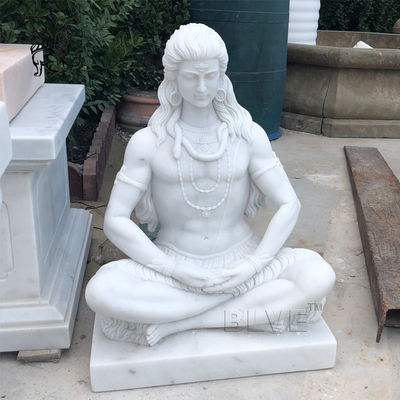 Marble Buddha Statues Sitting Zen Buddha Sculpture Stone Life Size Garden Decoration