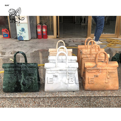 Brand Bag Marble Sculpture Handbag Statues Stone Nero Margiua Hand Carved Luxury Goods Morden Art Decoration