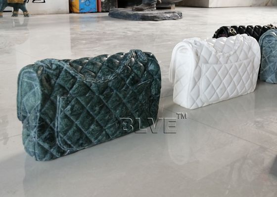 Famous Brand Bag Marble Sculpture Solid Stone Hand Carved Indoor Home Decor