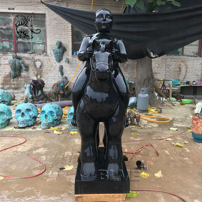 Bronze Fat Lady Sculpture Fernando Botero Statue Woman Riding Horse Garden Decoration Famous Metal Sculpture