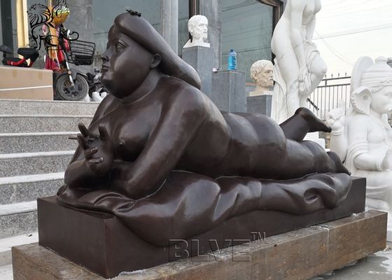 BLVE Bronze Fat Woman Lady Sculpture Fernando Botero Statue Life Size Modern Art Outdoor Garden Decoration