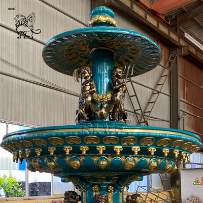 BLVE Large Bronze Garden Water Fountain French La Fontaine Des Fleuves Square Fountains Metal Greek God Fountain