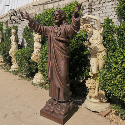 BLVE Bronze Jesus Statue Life Size Religious Western Copper Sculpture Figure Casting Outdoor Garden Church