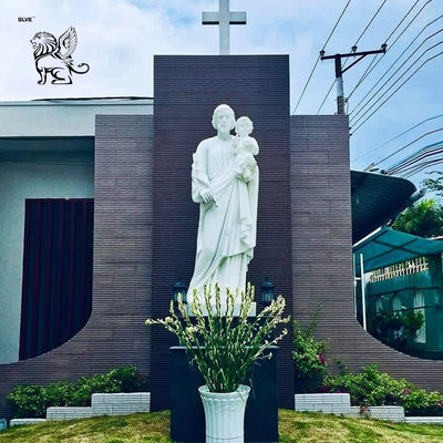 Estatua de San José de mármol Padre de Jesús Católico San José Escultura Estatuas religiosas Tamaño natural
