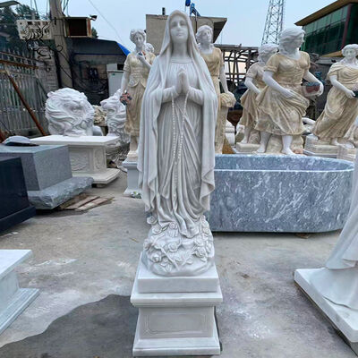 Marble Virgin Mary Statue Life Size Religious Christian Our Lady Sculpture Home Decoration Handcarved Church