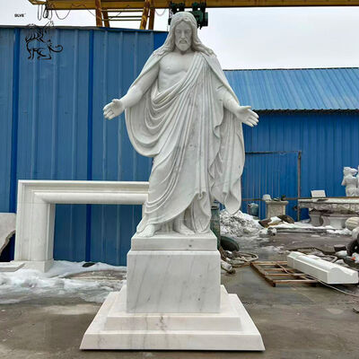 White Marble Jesus Statues Sculpture Life Size Religious Catholic Christ Classical Church Decoration